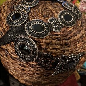 Black and Silver Western Style Belt